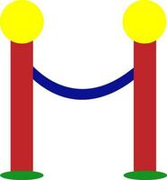 Flat style barrier with rope icon. vector