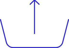 Uploading Symbol or Icon In Blue Line Art. vector