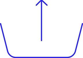 Uploading Symbol or Icon In Blue Line Art. vector