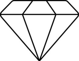 Isolated Diamond Icon In Line Art. vector