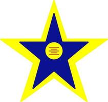 Illustration of a star in blue and yellow color. vector