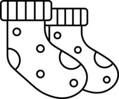 negro contorno ilustración de punteado calcetines icono. vector