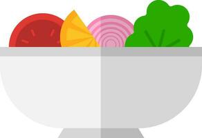 Illustration of Salad Bowl Icon In Flat Style. vector