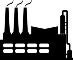 Black and white color icon of industry. vector