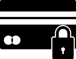 Credit card with lock in flat style. vector