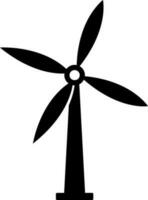 Black windmill on white background. vector