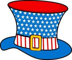 Flat style illustration of an uncle sam's hat. vector