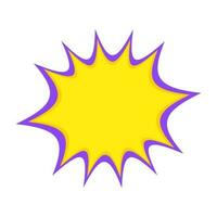 Shiny blank purple and yellow pop art sticker. vector