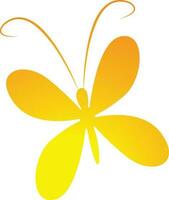 Yellow butterfly icon vector