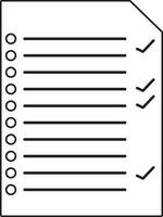 Illustration of blank checklist in black line art. vector