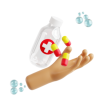 Medizin Flasche 3d medizinisch und Gesundheitswesen Symbol png