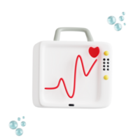 Heartbeat monitor 3d medical and healthcare icon png