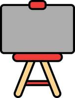 Canvas Board With Tripod Colroful Icon. vector