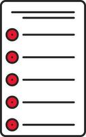 Red And White Illustration Of Step List Icon. vector