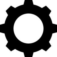 Black Cogwheel Icon In Flat Style. vector