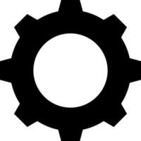 Black Cogwheel Icon In Flat Style. vector