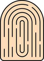 Fingerprint Symbol Or Icon In Peach Color. vector