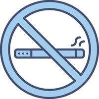 No Smoking Icon In Blue Color. vector