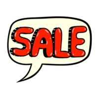 Sale Word on Speech Bubble, Retro Style png