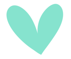 verde menta corazón firmar aislado en transparente antecedentes. san valentin día icono. mano dibujado corazón forma. mundo corazón día concepto. amor icono. png ilustración