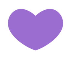 Purple heart sign isolated on transparent background. Valentines day icon. Hand drawn heart shape. World heart day concept. Love icon. PNG illustration