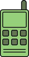 Isolated Walkie Talkie Icon In Green Color. vector