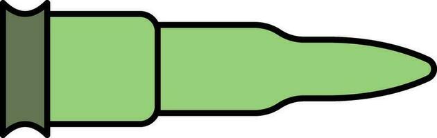 Green Color Gun Bullet Icon In Flat Style. vector