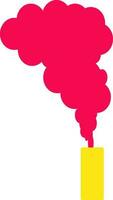 Bursting Red Smoke Bomb Flat Icon. vector