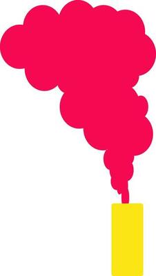 Bursting Red Smoke Bomb Flat Icon.