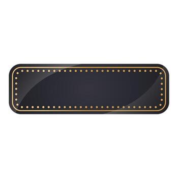 Empty Rectangle Frame In Black And Golden Color. vector
