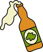 Isolated Beer Bottle Foam Icon In Flat Style. vector