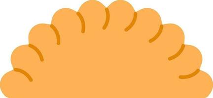 Flat Illustration of Orange Gujia Dumplings Dish Icon. vector