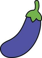 Isolated Eggplant Icon In Blue And Green Color. vector