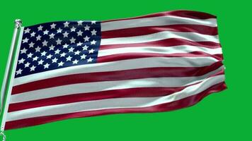 USA flag green background video