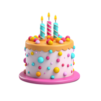 ai gerado imagens do colorida bolos para aniversário festas e faço a convite png