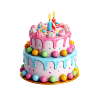 ai generated images of colorful cakes for birthday parties and make an invitation png