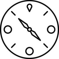 Black Outline Compass Icon Or Symbol. vector