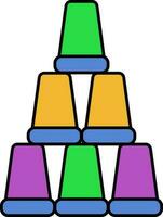 Pyramid Of Party Glass Colorful Icon Or Symbol. vector