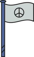 Waving Peace Flag Icon In Blue And Grey Color. vector