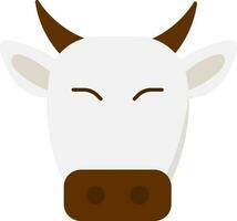 aislado vaca o toro cara icono en plano estilo. vector