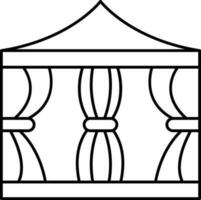 Show Stage With Curtain Icon In Line Art. vector