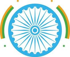 Illustration Of Ashoka Wheel Icon In Flat Style. vector