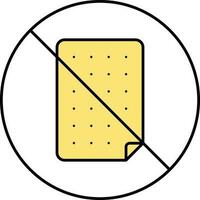 No Nicotine Patch Yellow Icon In Flat Style. vector