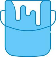 Flat Style Paint Bucket Icon In Blue And White Color. vector