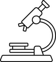 Black Outline Illustration Of Microscope Icon. vector