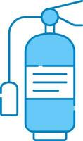 Illustration Of Fire Extinguisher Icon In Blue And White Color. vector