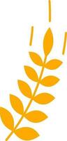 Isolated Wheat Plant Icon In Orange Color. vector