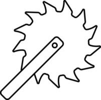 Circular Saw Blade Icon In Thin Line Art. vector