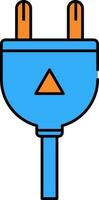 Electric Plug Icon In Blue And Orange Color. vector