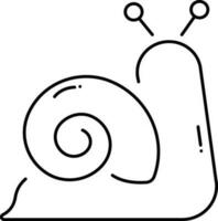 Black Thin Line Art Of Snail Icon. vector